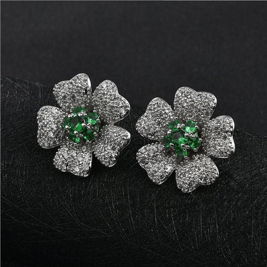 Conjunto de Collar y Aretes Camelia con Circonita - Image 5