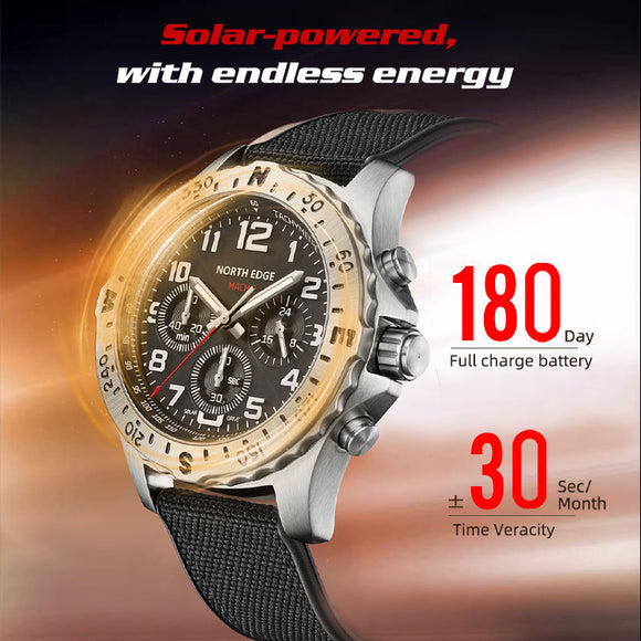 Reloj Deportivo Solar de Acero Inoxidable con Pantalla Digital