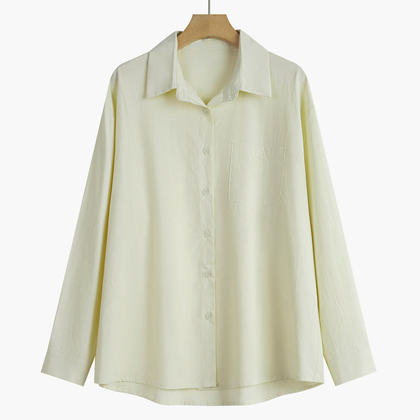 Blusa Blanca Clásica de Manga Larga para Mujer - Primavera - Image 7
