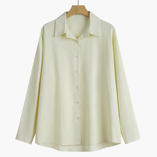 Blusa Blanca Clásica de Manga Larga para Mujer - Primavera - Image 7