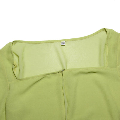 Blusa Cropped de Encaje y Gasa con Cuello Cuadrado y Manga Larga - Image 24