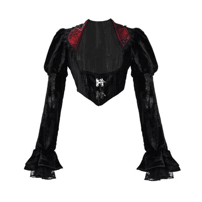 Cardigan Gótico de Terciopelo con Telaraña Estilo Rococó - Image 2