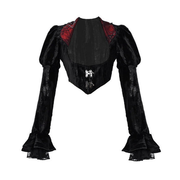 Cardigan Gótico de Terciopelo con Telaraña Estilo Rococó