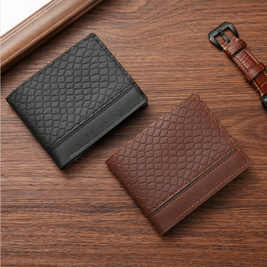 Billetera Corta para Hombre con Patrón Piel de Serpiente