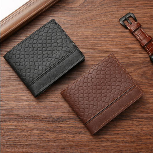 Billetera Corta para Hombre con Patrón Piel de Serpiente