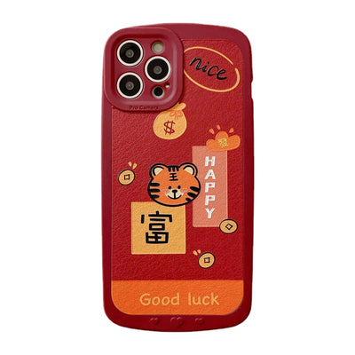 Funda de Teléfono Tigre Rojo Año Nuevo en Silicona Suave - Image 9