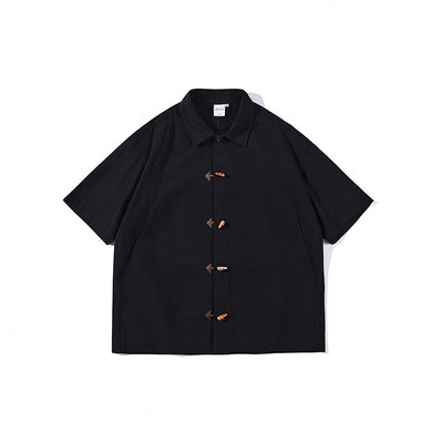 Camisa Manga Corta Hombre Estilo Chino con Cierre de Hebilla - Image 9