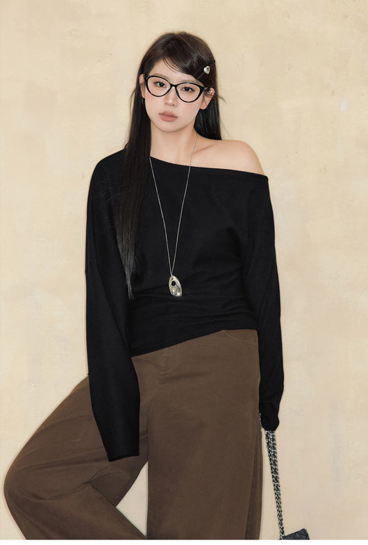 Blusa Asimétrica de Hombro Frío Talla Grande para Mujer - Image 10