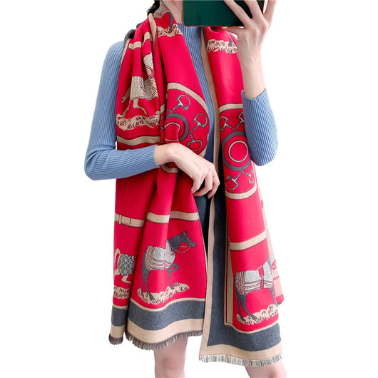 Pashmina Cashmere Gruesa Doble Uso - Bufanda Chal Abrigador para Mujer - Image 12