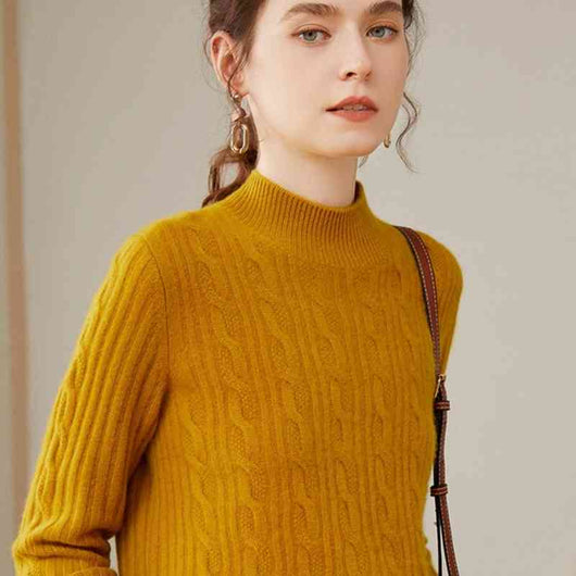 Suéter Cuello Alto de Cachemira Pura para Mujer - Corte Holgado y Grueso - Image 3