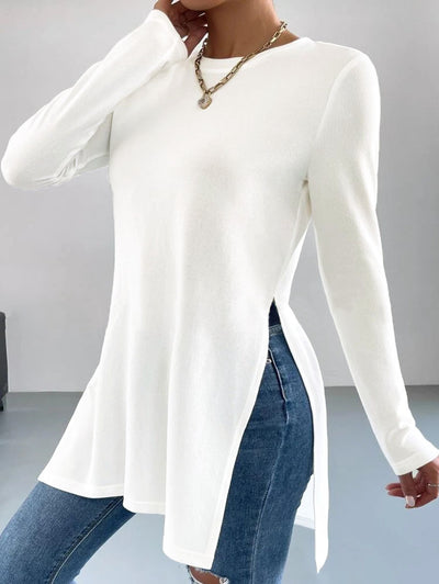 Camiseta Larga de Otoño e Invierno con Aberturas Laterales - Image 7