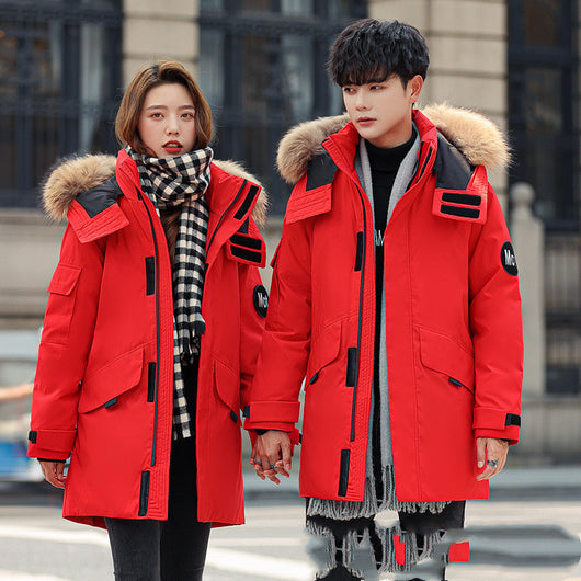 Chaqueta Acolchada de Plumón para Parejas - Corte Medio Invierno - Image 11
