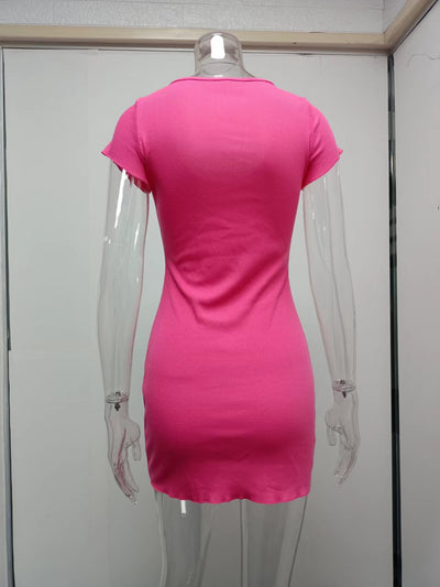 Vestido Corto con Botones de Corte Cadera - Estilo Europeo y Americano - Image 32