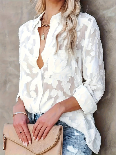Camisa Elegante de Jacquard con Botones - Image 19