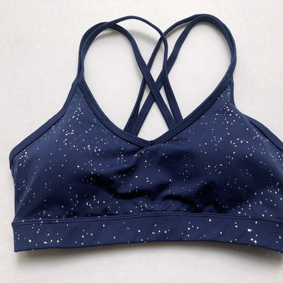 Conjunto Brillante de Pantalón y Sostén Metalizado Estrellado - Image 4