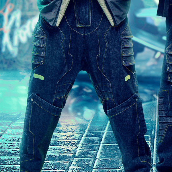Pantalones Cargo Sueltos de Cintura Alta Estilo Street Punk Funcional