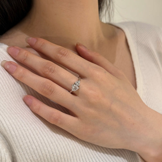 Anillo de Plata S925 Corazón Doble con Piedras Principales - Image 7