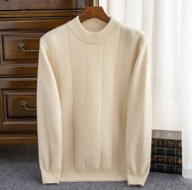 Suéter de Cachemira para Hombre Invierno - Cuello Redondo Rayas Doble Grosor - Image 17
