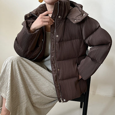 Chaqueta Acolchada con Cinturón Ajustable para Mujer - Efecto Adelgazante