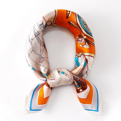 Pañuelo de Seda Cuadrado para Mujer - Diseño Estampado Versátil Primavera Verano - Image 12