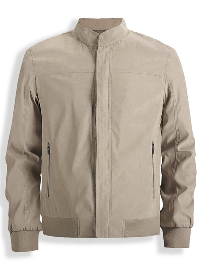 Chaqueta Coreana Hombre Cuello Alto Cierre de Cremallera Color Sólido - Image 17