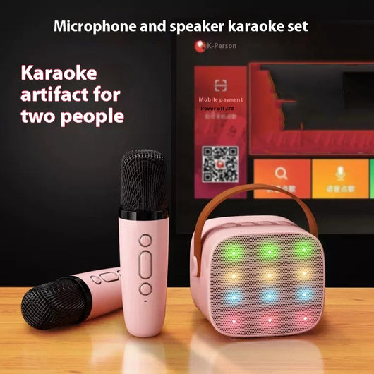 Parlante Bluetooth Mini con Luces LED y Micrófono Inalámbrico para Niños