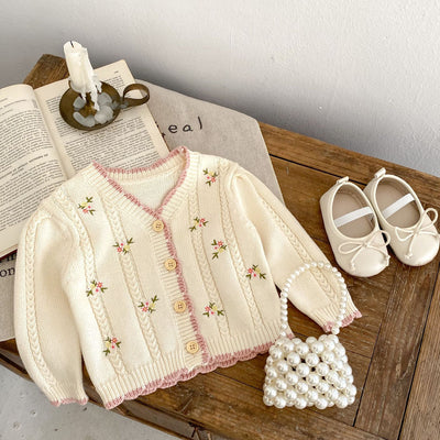 Cardigan Tejido para Niña con Bordado Floral Delicado - Image 20