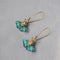 Aretes Mariposa Verde Pintados a Mano