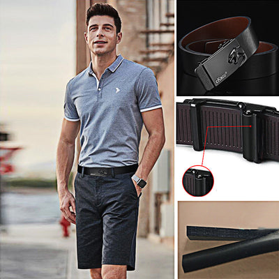 Cinturón de Cuero para Hombre con Hebilla Automática sin Agujeros - Image 2