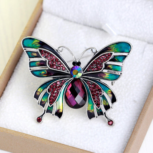 Broche Vintage Mariposa Esmaltado con Efecto Goteo - Image 4