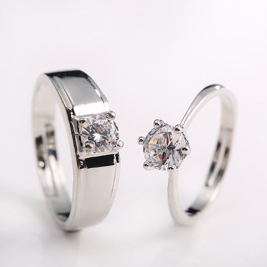 Anillo de Diamante Simulado Moissanita para Parejas - Diseño de Seis Garras SATINE - Image 3
