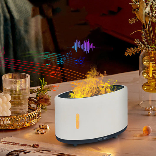 Two-tone cylindrical humidifier with a light body and dark base, featuring control buttons and small feet. - Image 9