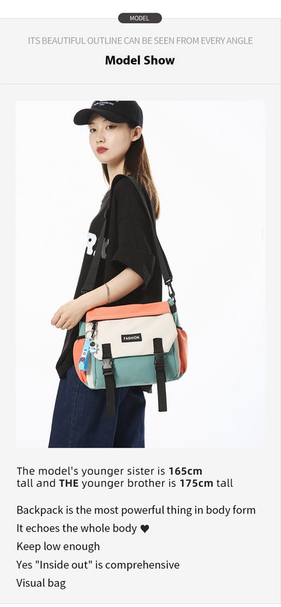 Bolsa de Hombro Casual Mujer Capacidad Grande Diseño Neutro Japonés - Image 12