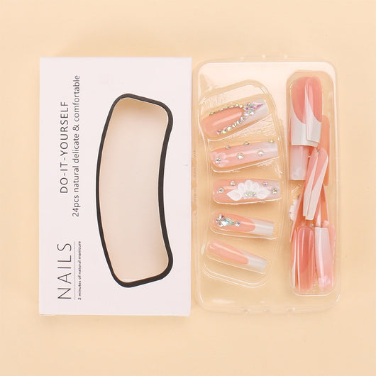 Uñas Postizas Largas Estilo Europeo y Americano - Set de 24 Piezas - Image 11
