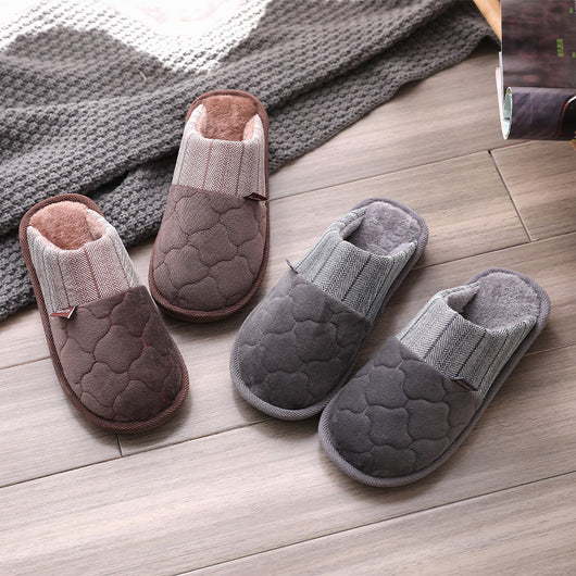 Pantuflas de Algodón con Bordado para Hombres Adultos y Mayores