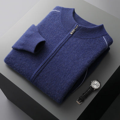 Suéter de Cachemira para Hombre Grueso Cuello Alto Cremallera - Image 5