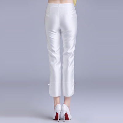 Pantalones Casuales Bordados Slim Fit Tipo Capri - Tendencia Actual - Image 3