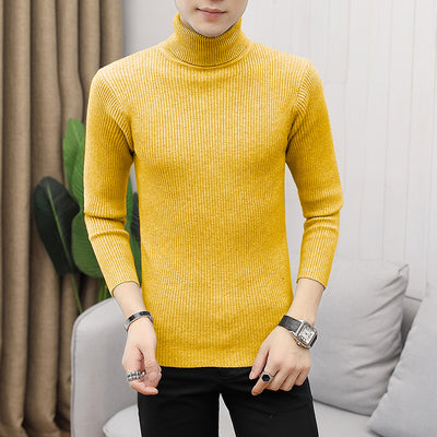 Suéter Cuello Alto Slim Fit en Colores Sólidos para Hombre - Image 18