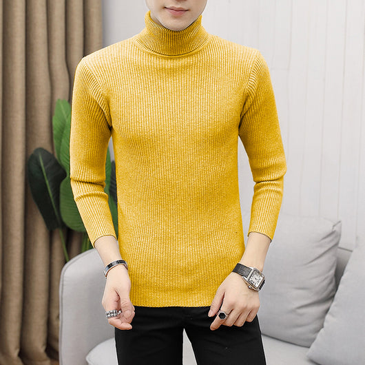 Suéter Cuello Alto Slim Fit en Colores Sólidos para Hombre - Image 18