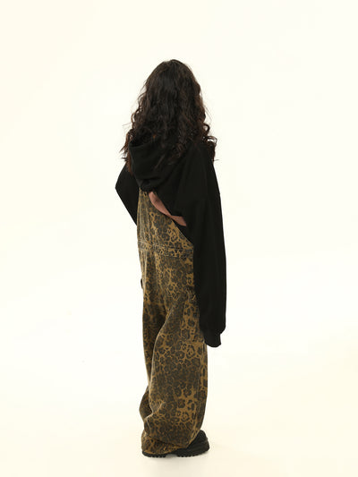 Pantalón Cargo Leopardo con Tirantes Ancho Pierna Suelta - Image 15