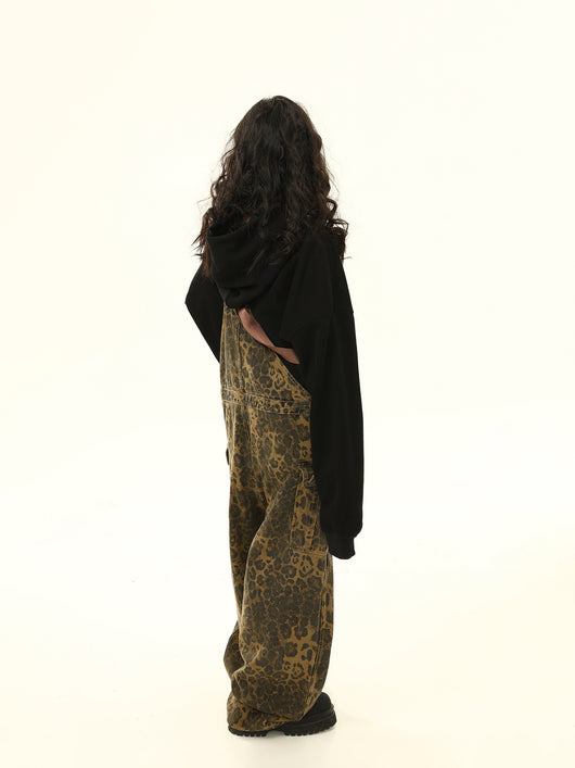 Pantalón Cargo Leopardo con Tirantes Ancho Pierna Suelta - Image 15