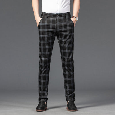 Pantalones a Cuadros Rectos Modernos para Hombre - Image 3