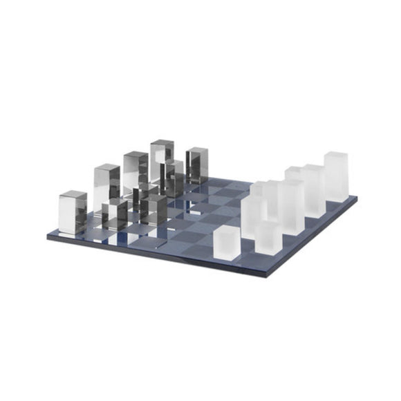 Tablero de Ajedrez de Cristal Electrochapado Frosted - Ornamento Moderno y Elegante