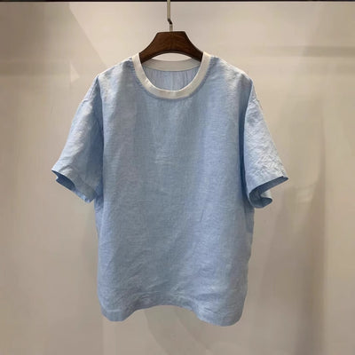 Blusa Suelta a Rayas Azules - Estilo Artístico para Mujer - Image 3
