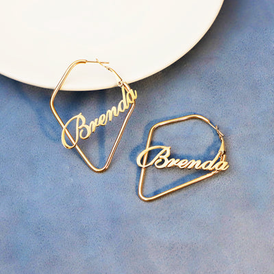 Aretes Cuadrados Irregulares Brenda para Mujer - Image 5