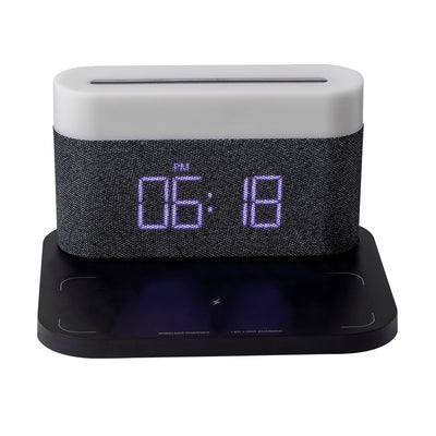 Lámpara de Noche Multifuncional con Cargador Inalámbrico y Reloj Digital - Image 11