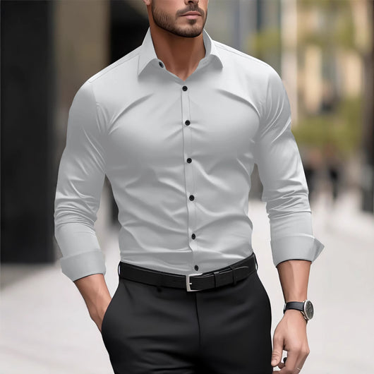 Camisa Casual Ejecutiva de Manga Larga en Tono Pigmentado