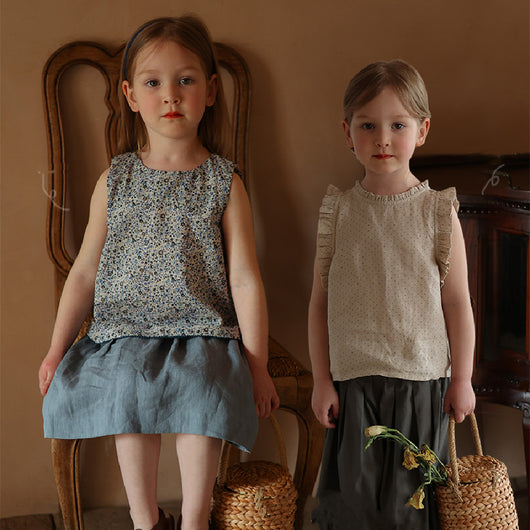 Chaleco Infantil de Algodón con Estampado Floral