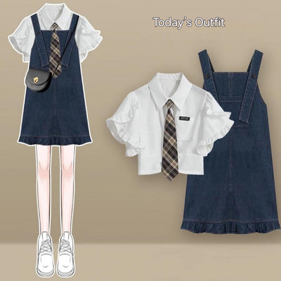 Vestido Denim Estilo Universitario con Tirantes Ajustables - Image 6
