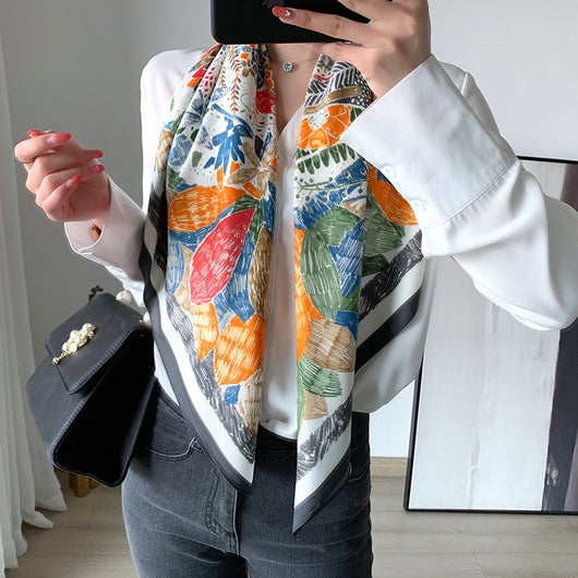 Pañuelo de Seda Twill Grande 90cm para Mujer - Image 4